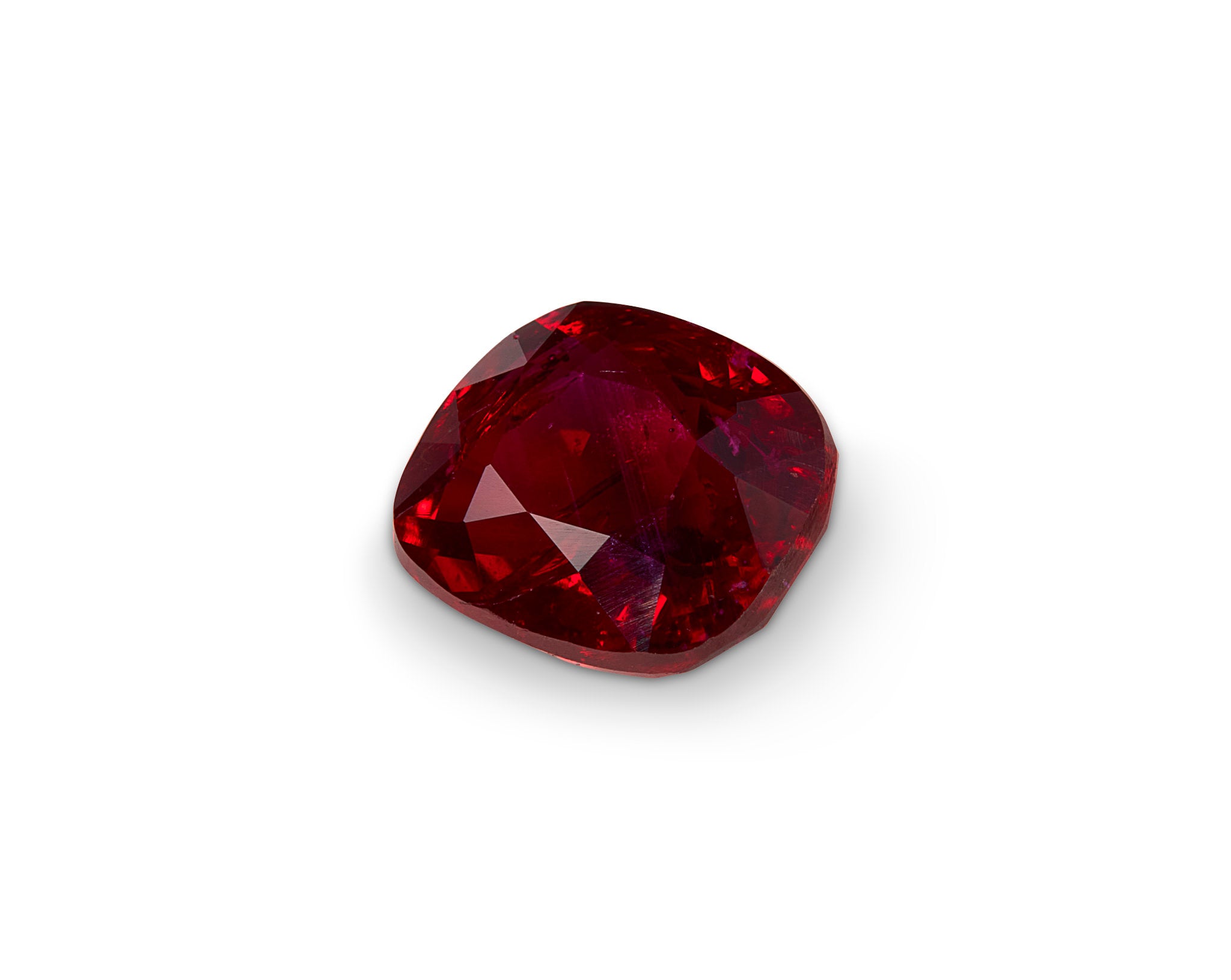 Unheated 0.69ct Pigeon Blood Ruby Cushion Cut Mozambique Origin