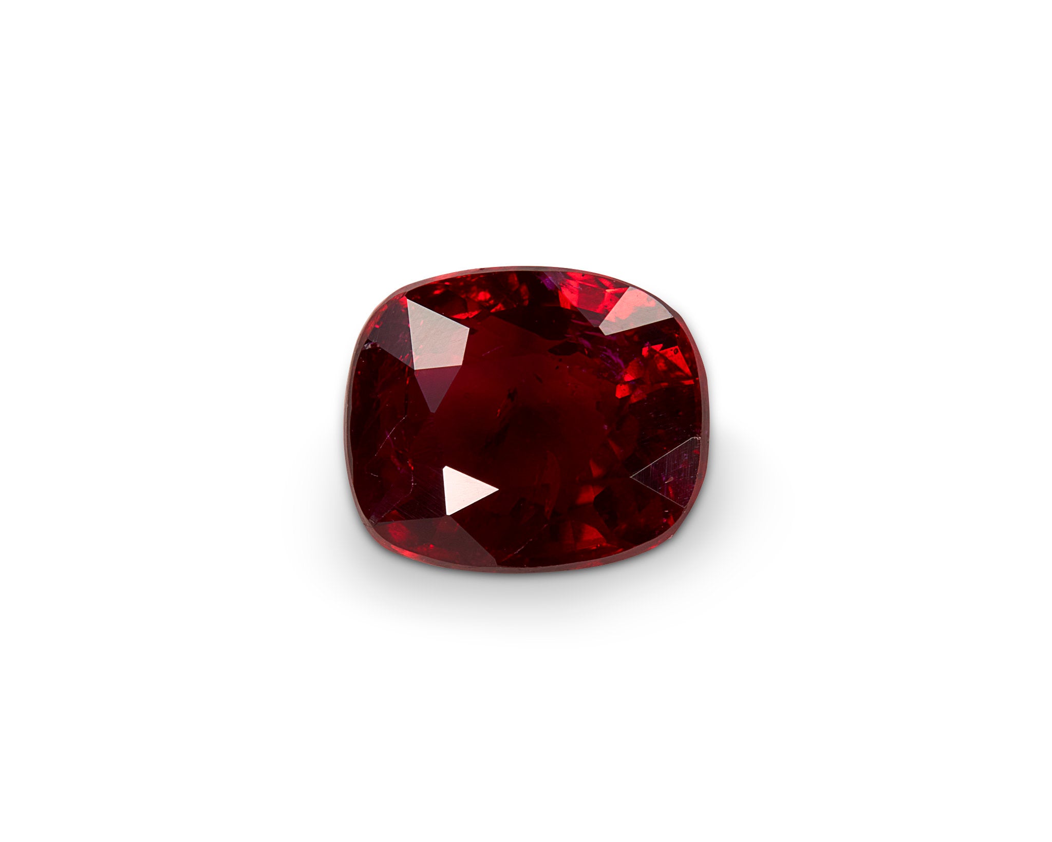 Unheated 0.69ct Pigeon Blood Ruby Cushion Cut Mozambique Origin