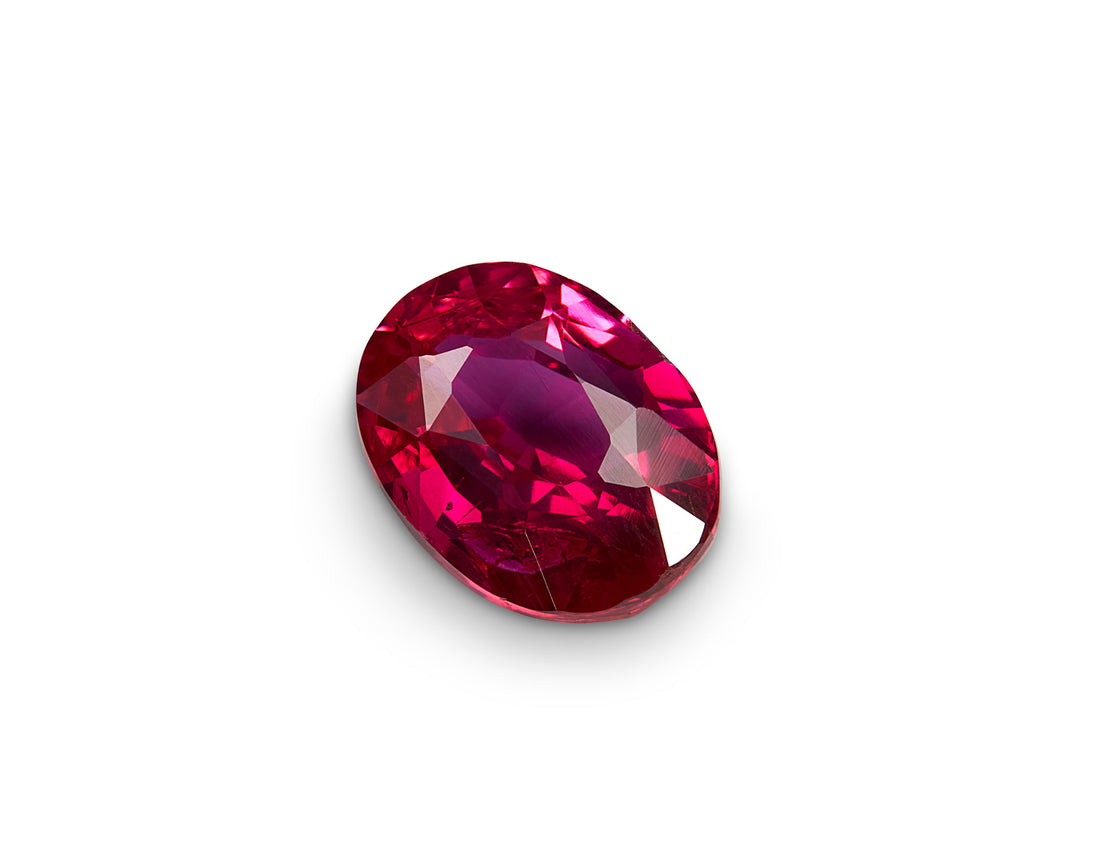 1.01ct Pigeon Blood Ruby Oval Cut Mozambique Origin