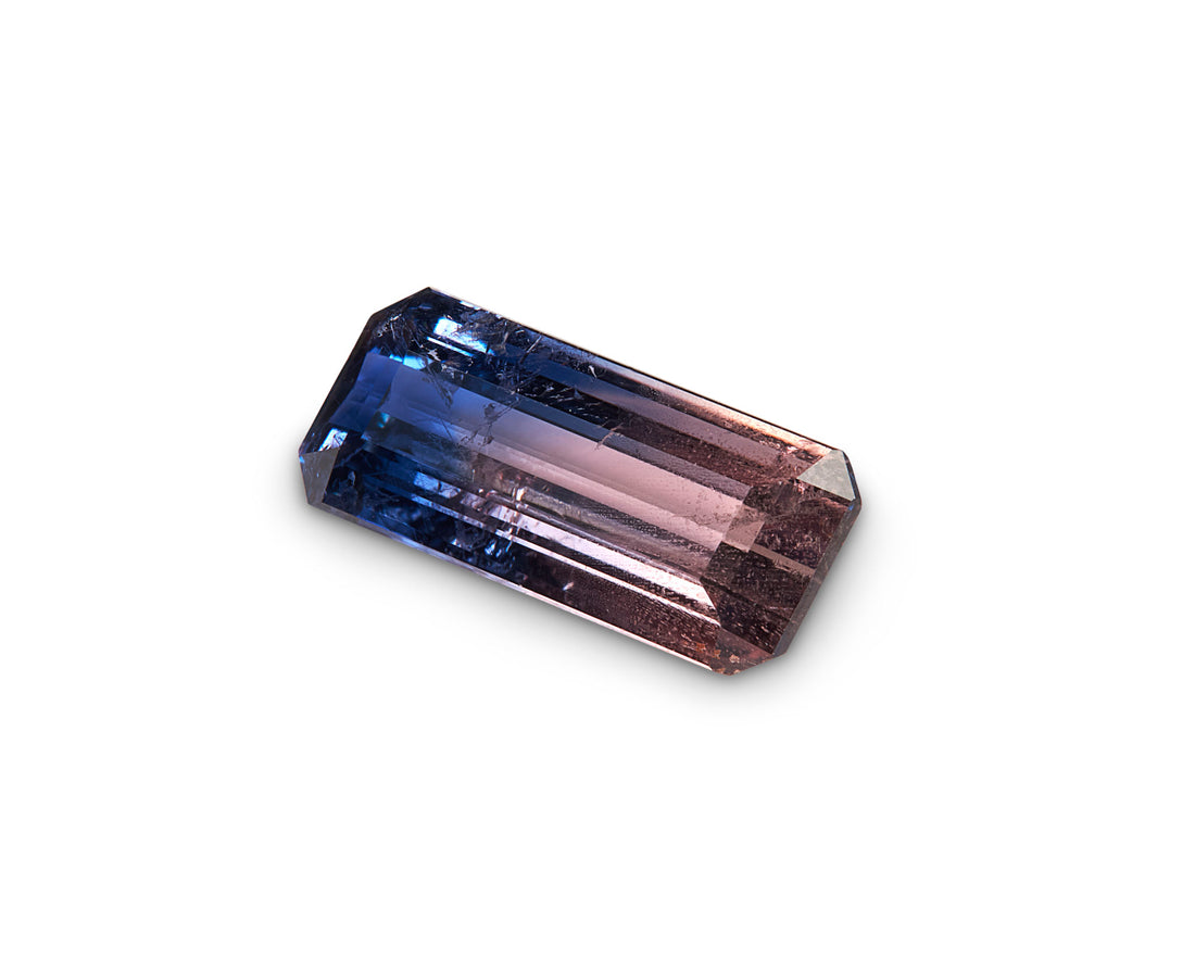 1.04ct Bi Colour Sapphire Emerald Cut Sri Lanka Origin