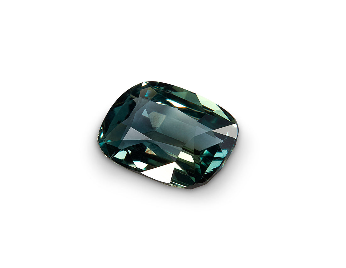 Unheated 1.09ct Teal Sapphire Cushion Cut Madagascar Origin