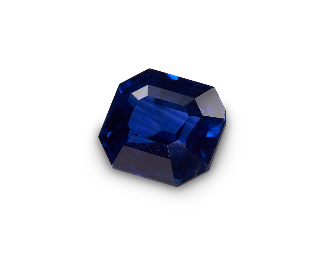 1.12ct Royal Blue Sapphire Emerald Cut Sri Lanka Origin