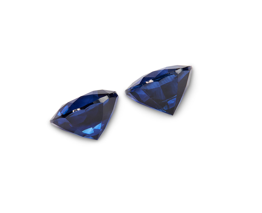 1.18ct Royal Blue Sapphire Pair Round Brilliant Cut