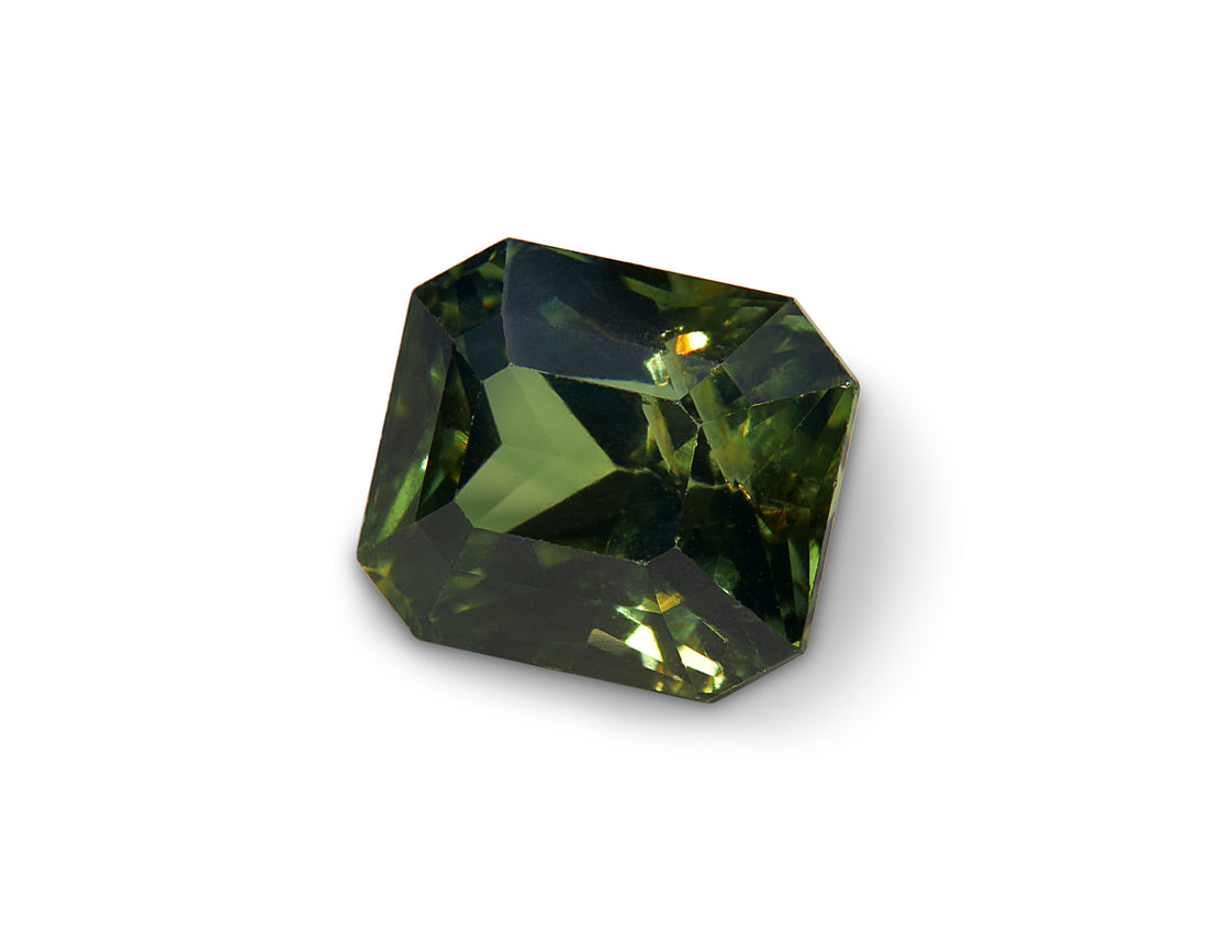 1.19ct Green Sapphire Radiant Cut 