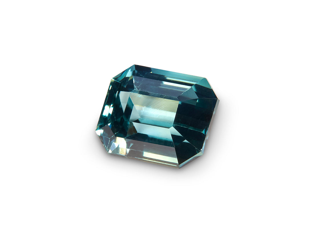 1.20ct Teal Green Blue Sapphire Emerald Cut