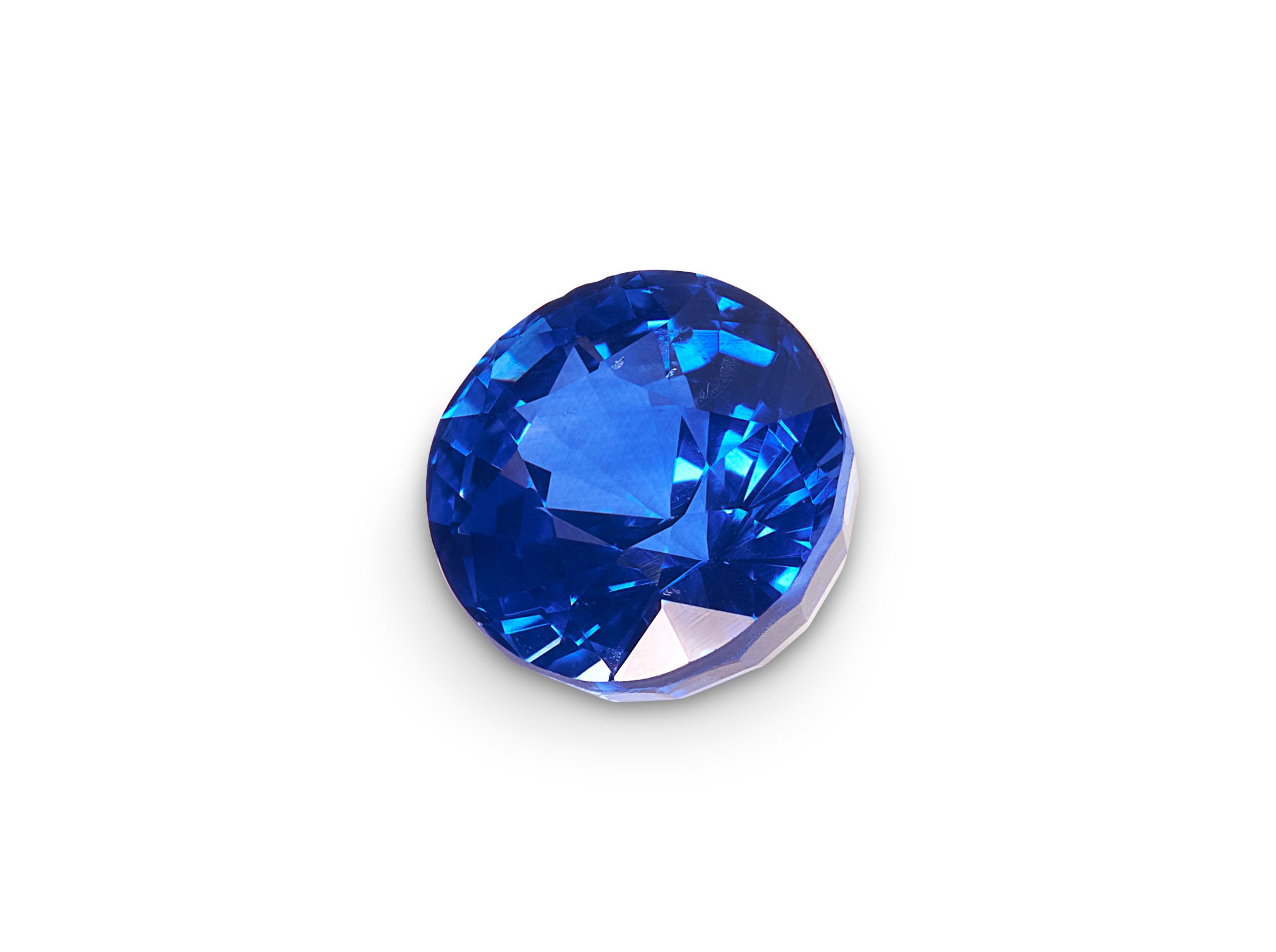 1.21ct Vivid Blue Sapphire Round Brilliant Cut