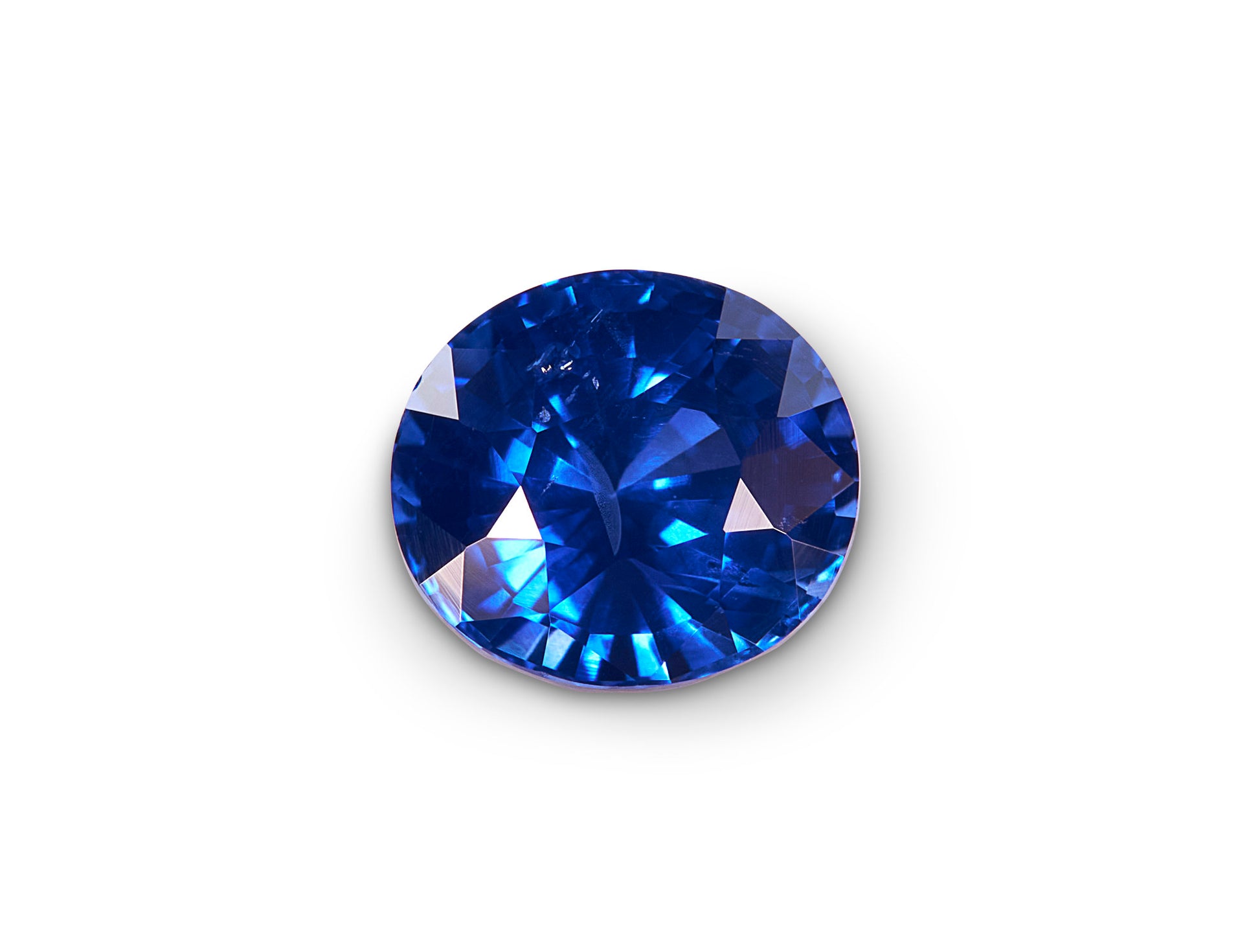 1.21ct Vivid Blue Sapphire Round Brilliant Cut