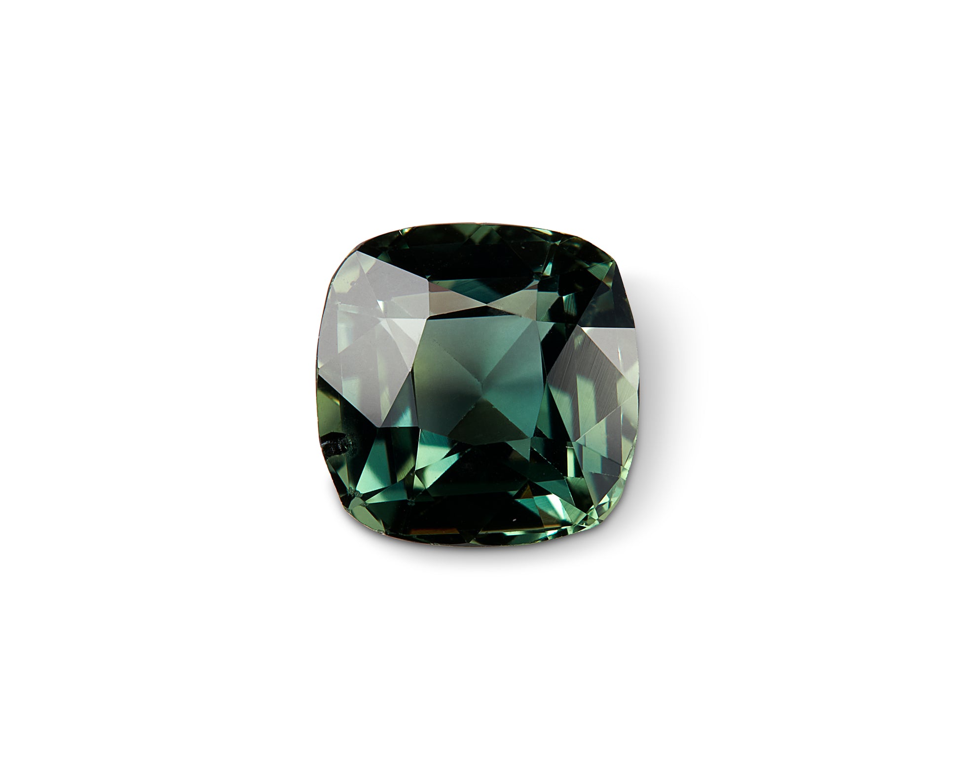 1.28ct Teal Green Sapphire Cushion Cut Tanzania Origin Unheated