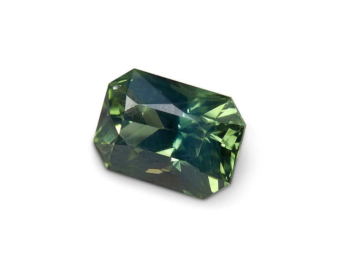 1.29ct Teal Green Sapphire Radiant Cut Madagascar Origin