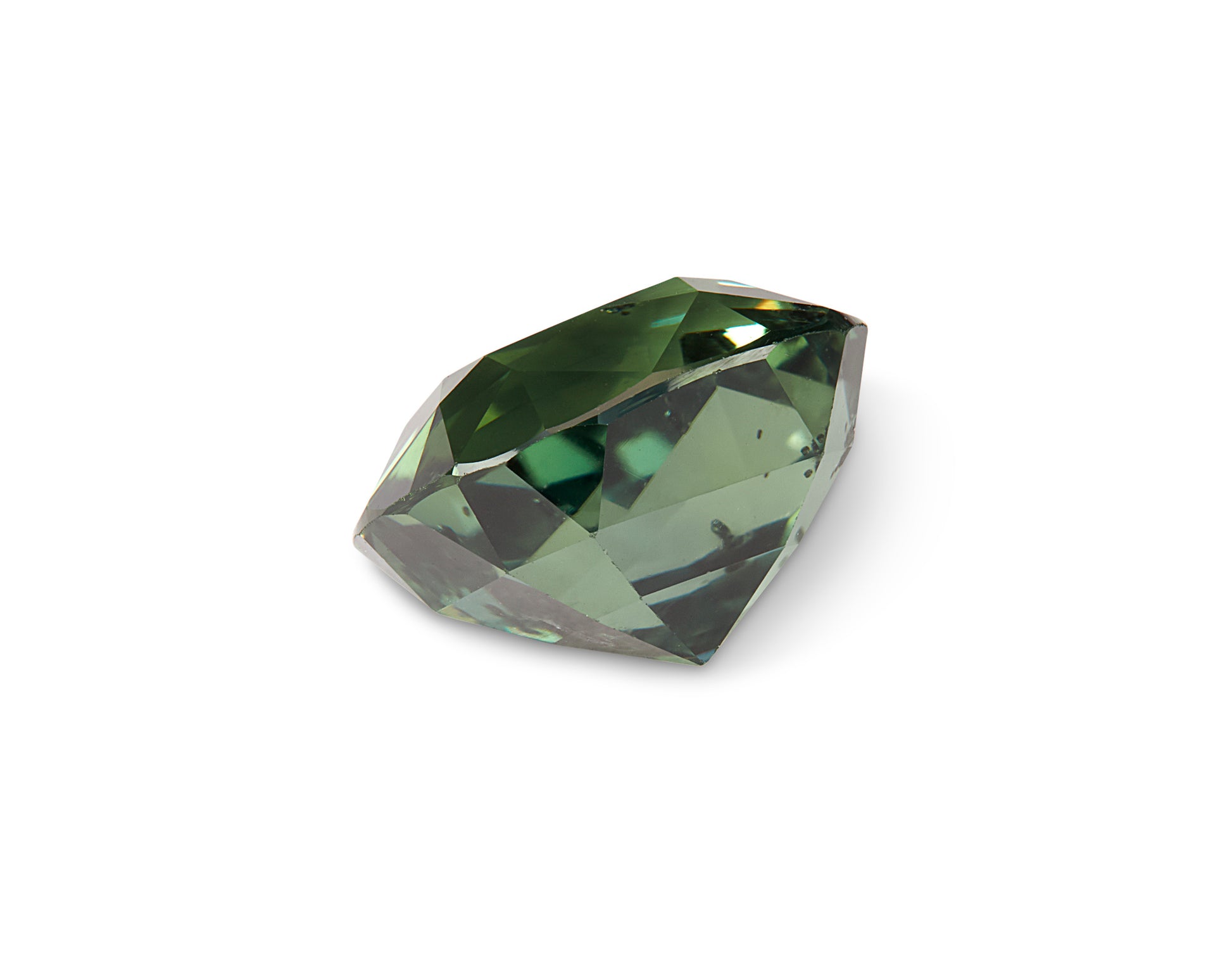 1.34ct Teal Green Sapphire Cushion Cut Tanzania Origin Unheated