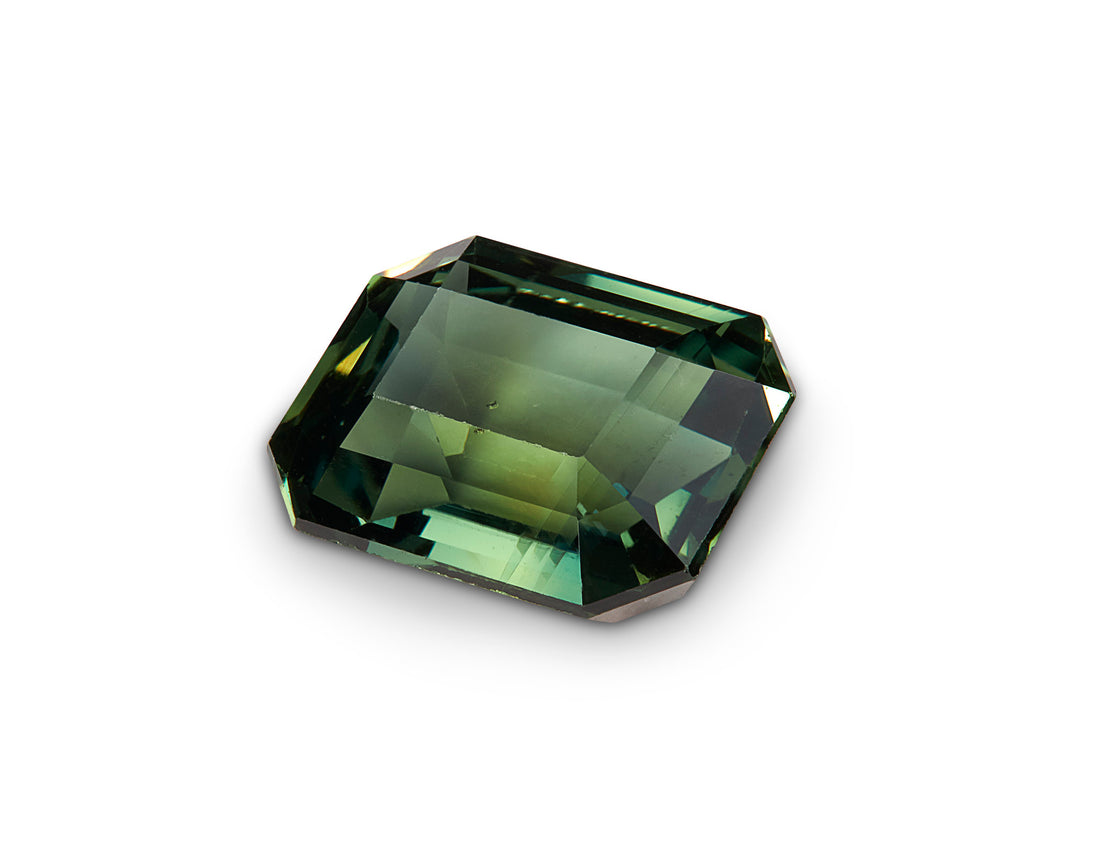 1.40ct Teal Green Sapphire Emerald Cut Madagascar Origin