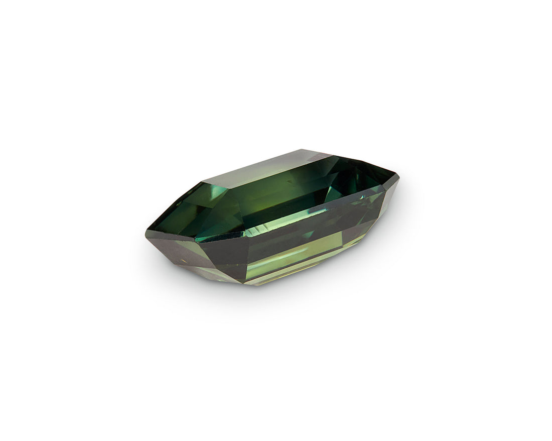 1.40ct Teal Green Sapphire Emerald Cut Madagascar Origin