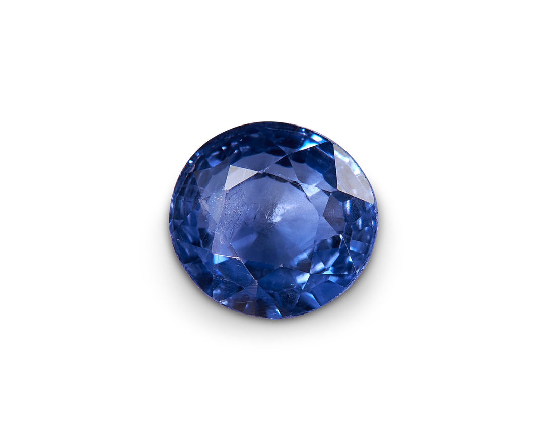 1.41ct Cornflower Blue Sapphire Round Brilliant Cut Sri Lanka Origin