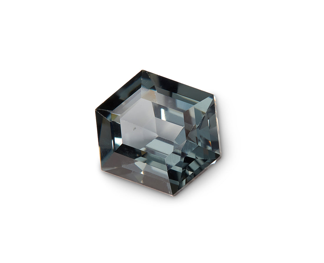 1.52ct Gunmetal Grey Spinel Hexagonal Cut Burmese Origin