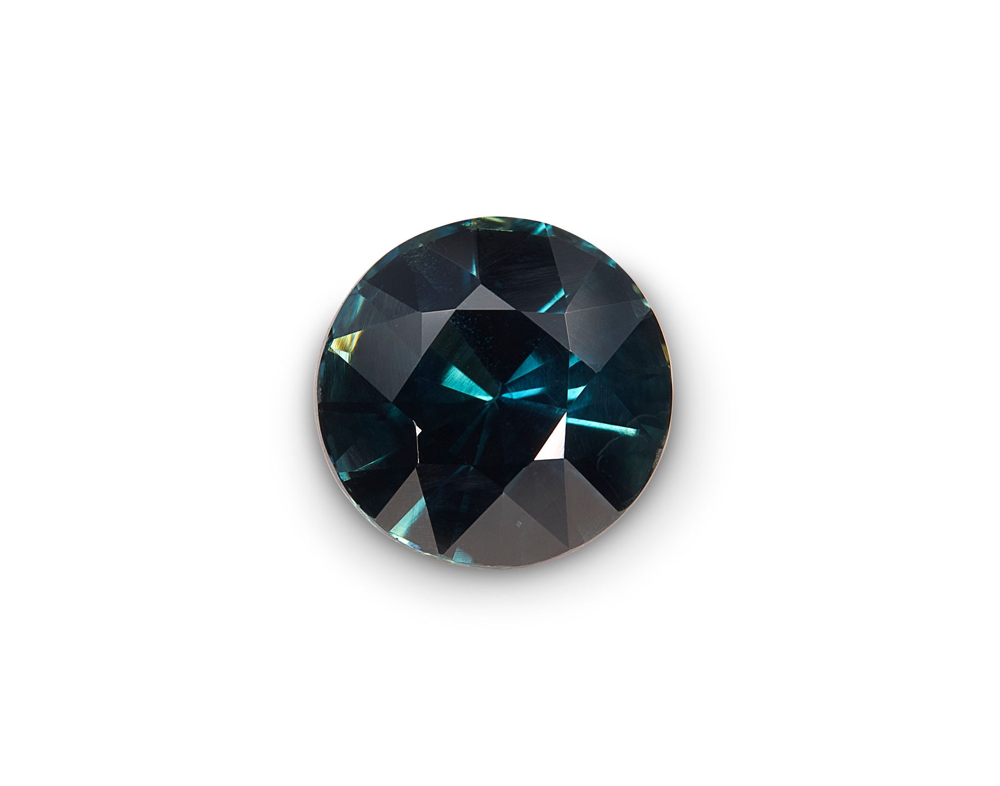 1.52ct Teal Blue Sapphire Round Brilliant Cut