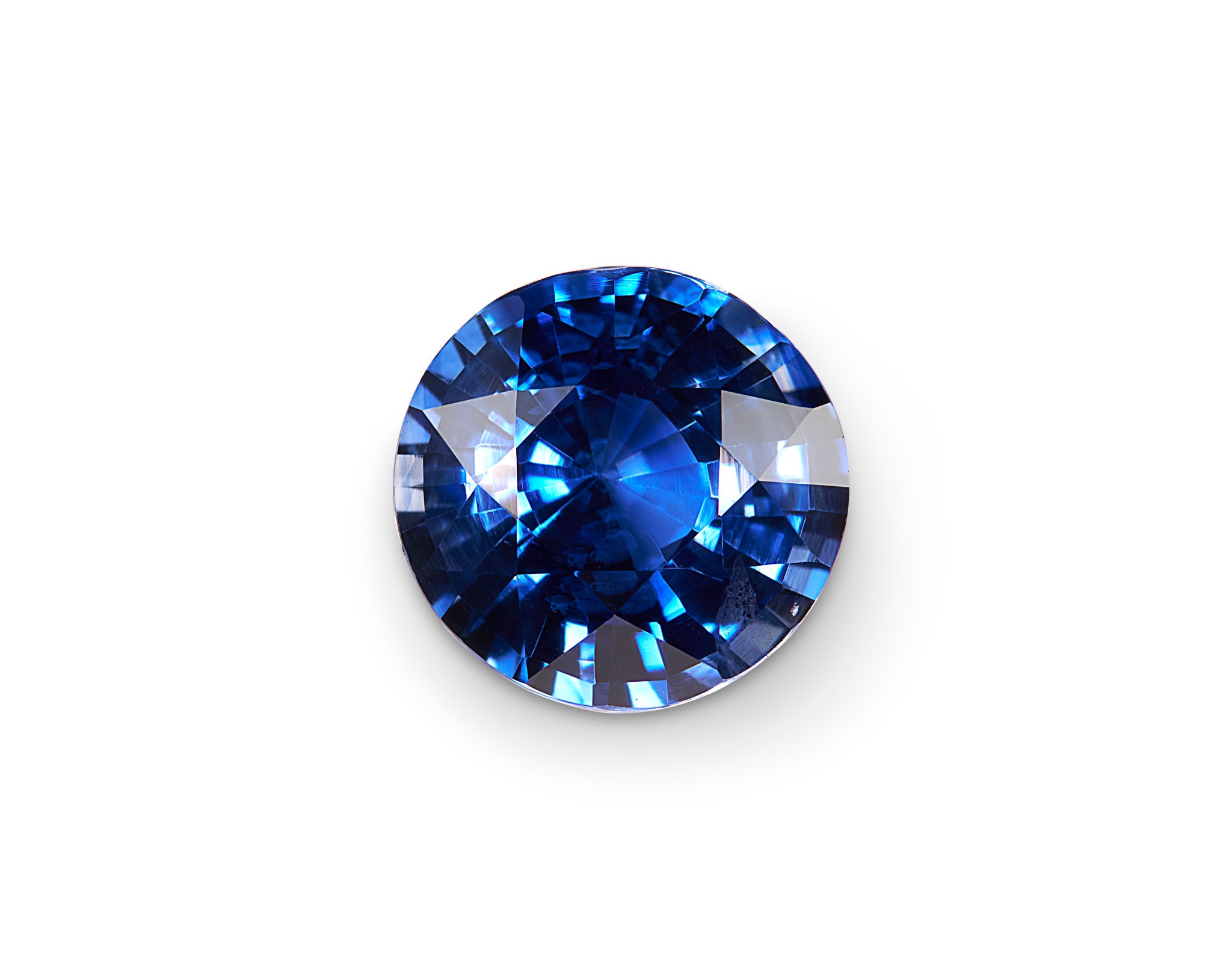 1.57ct Cornflower Blue Sapphire Round Brilliant Cut