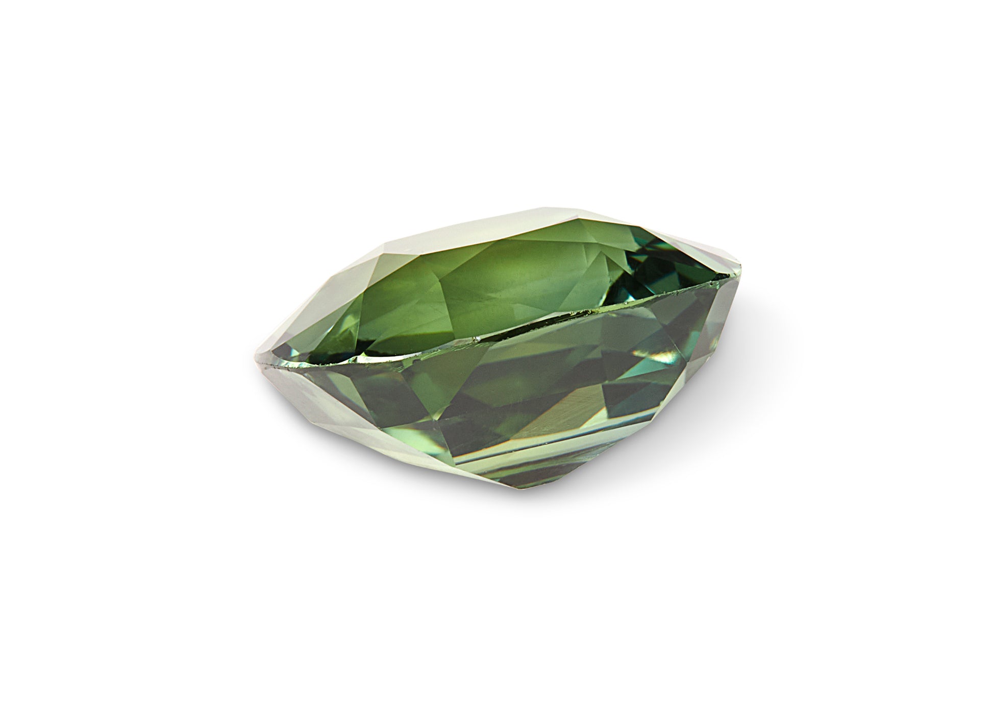 1.65ct Teal Green Sapphire Cushion Cut Tanzania Origin