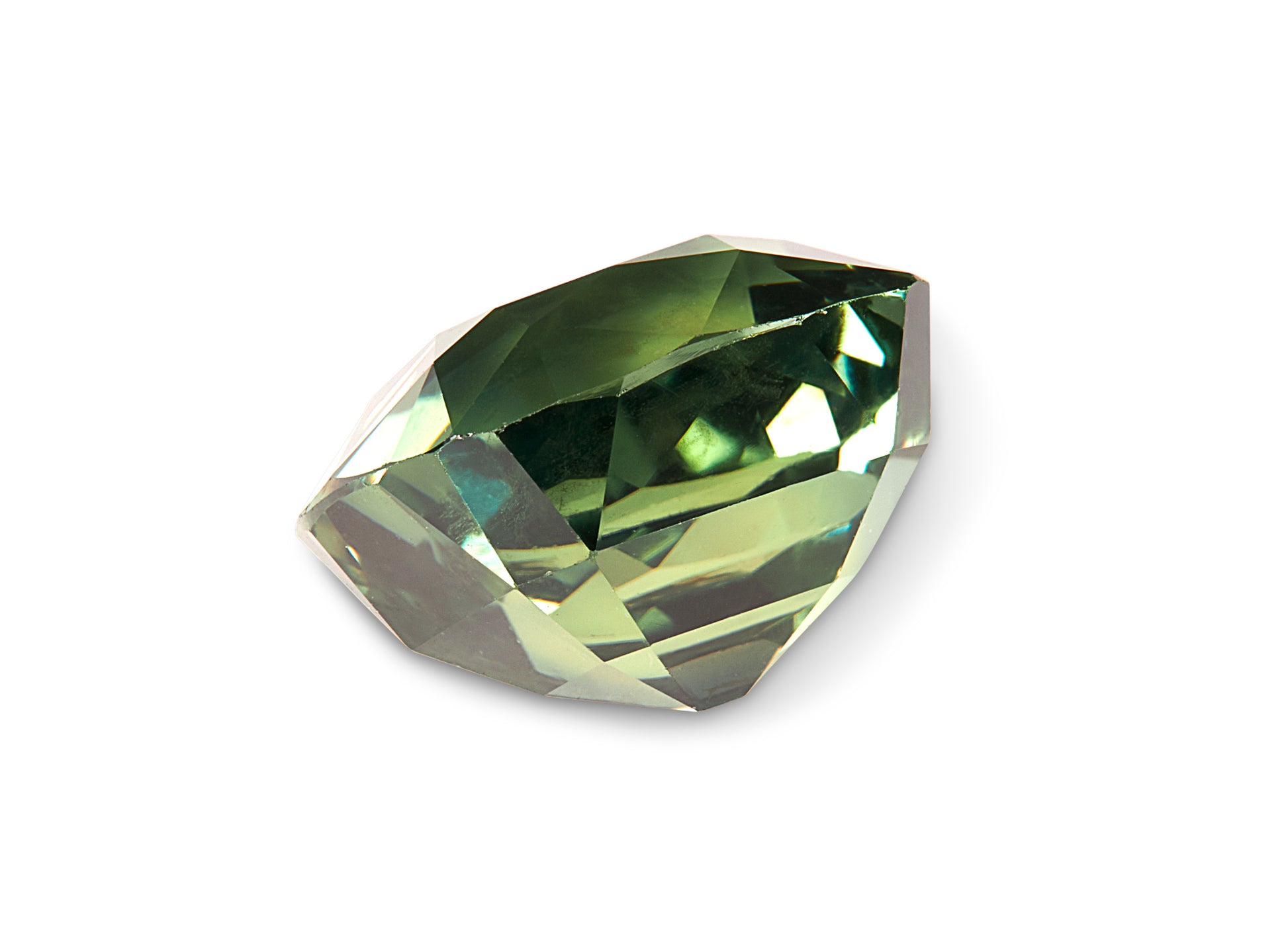 1.72ct Teal Green Sapphire Cushion Cut Tanzania Origin