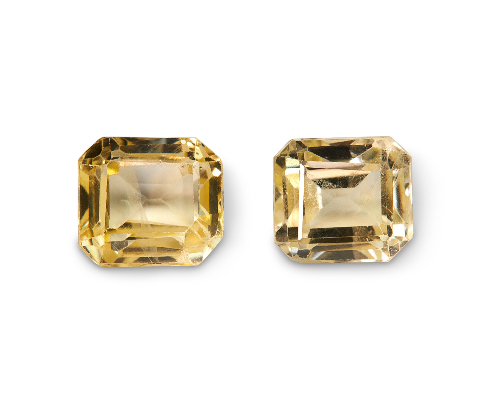 1.76ct Yellow Sapphire Pair Emerald Cut Sri Lanka Origin