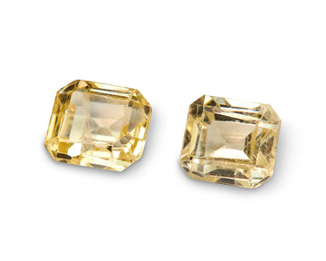 1.76ct Yellow Sapphire Pair Emerald Cut Sri Lanka Origin