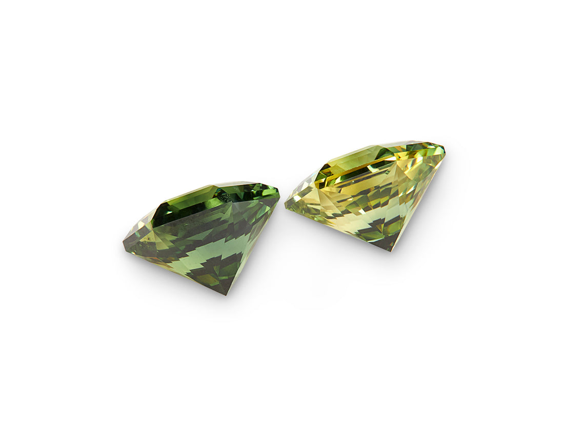 1.78ct Green Sapphire Pair Hexagon Cut Australian Origin