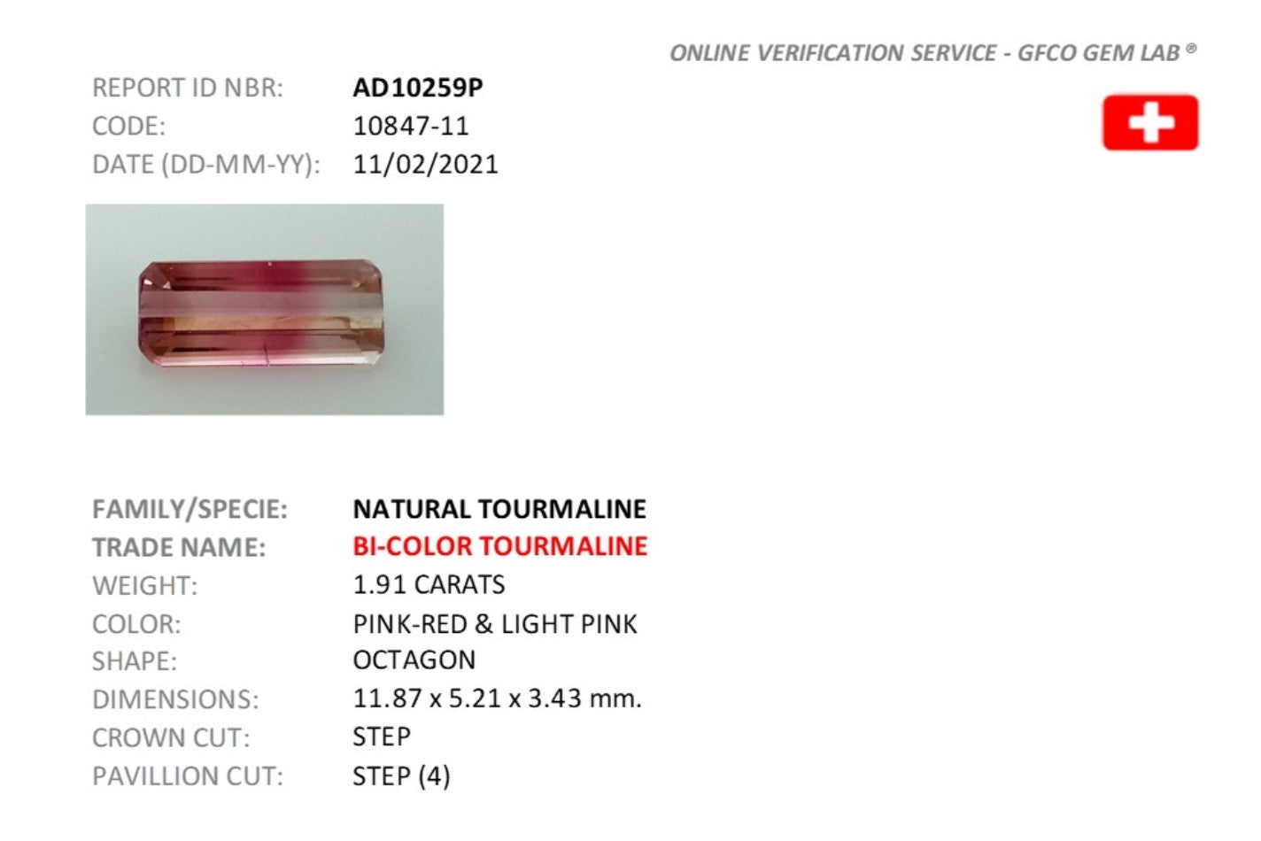 1.91ct Bi-Colour Tourmaline