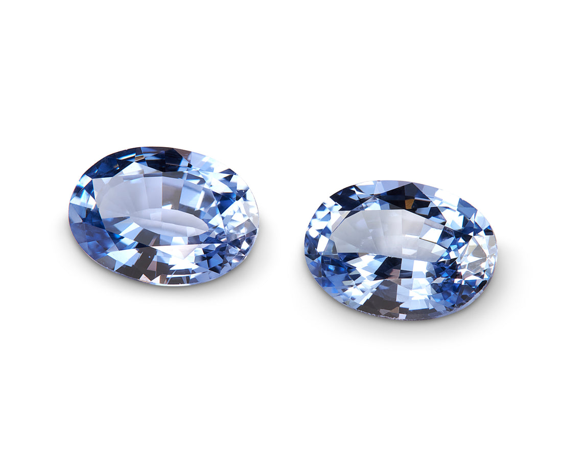 1.91ct Cornflower Blue Sapphire Pair Oval Cut Sri Lanka Origin