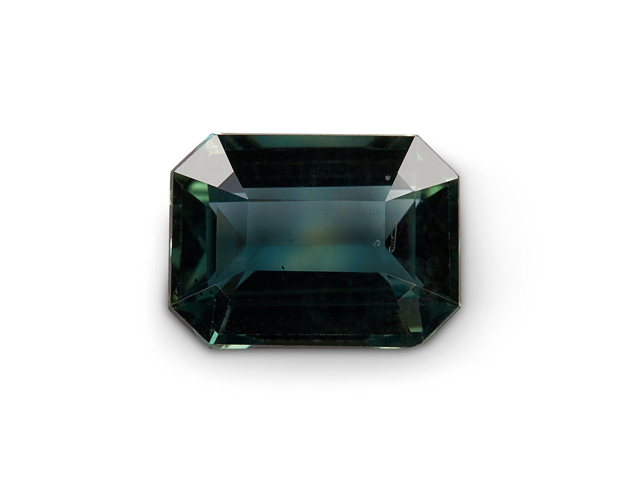 1.91ct Teal Sapphire Emerald Cut Unheated Madagascar