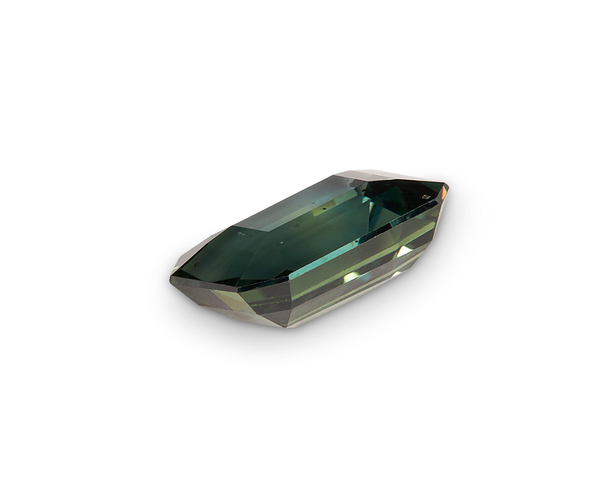 1.91ct Teal Sapphire Emerald Cut Unheated Madagascar