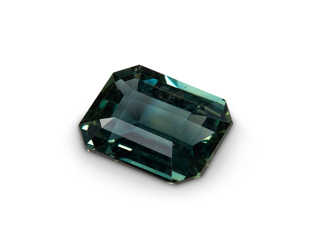 1.91ct Teal Sapphire Emerald Cut Unheated Madagascar