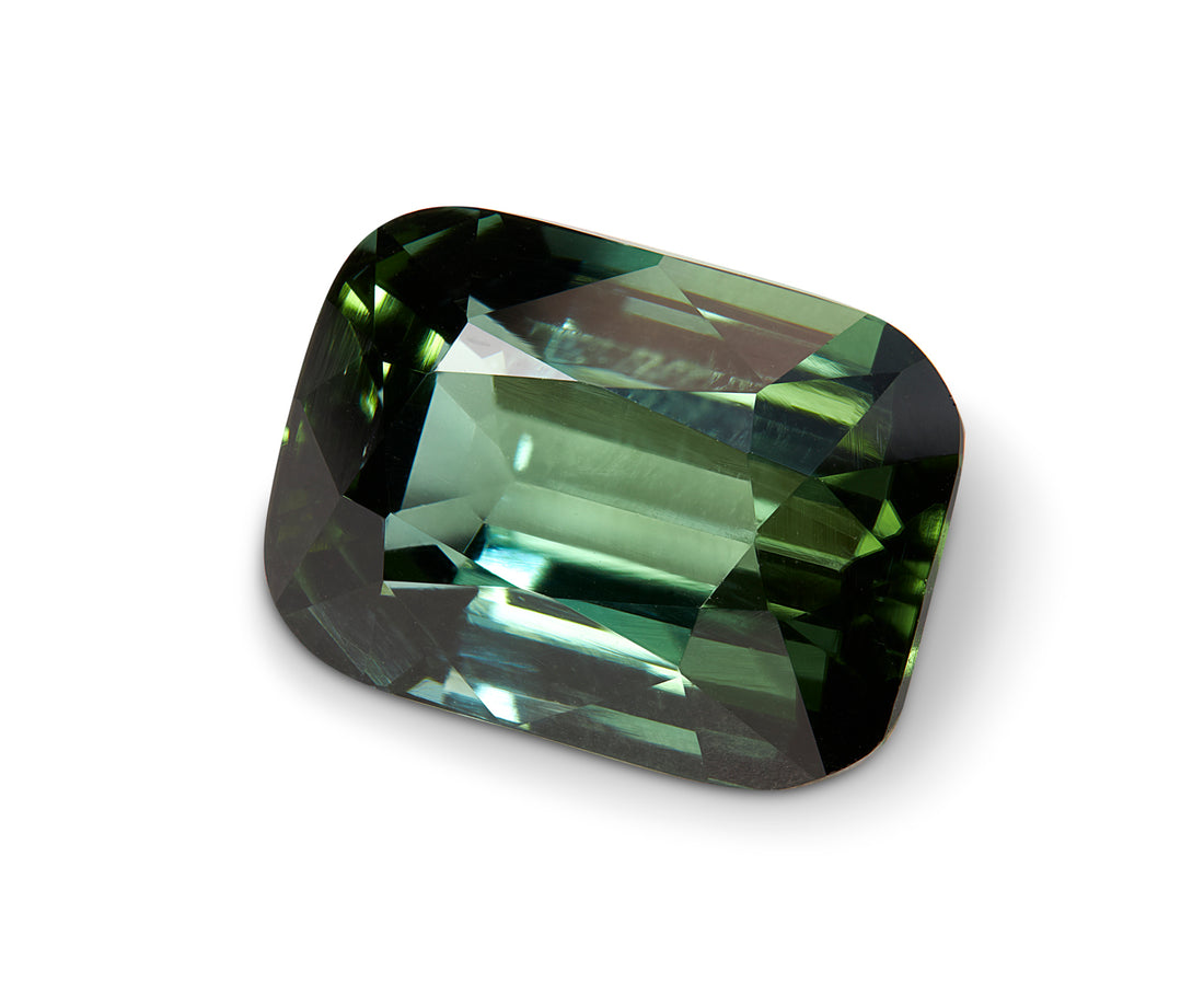 12.30ct Green Tourmaline Cushion Cut Afghanistan Origin