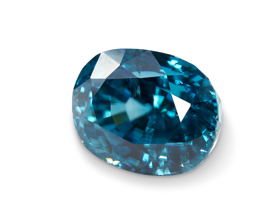 12.81ct Cambodian Blue Zircon Oval Cut 