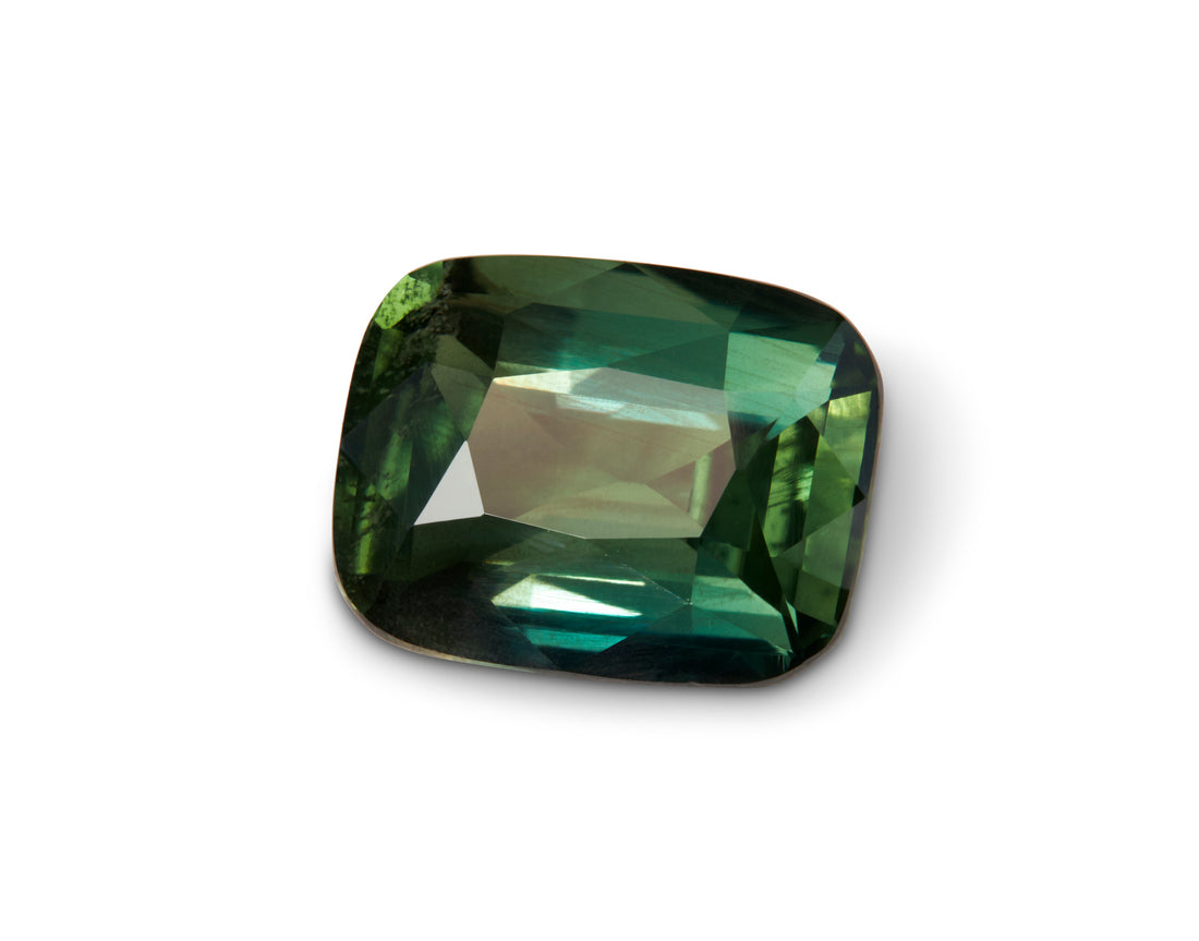 2.02ct Teal Green Sapphire Cushion Cut Sri Lanka Origin Unheated