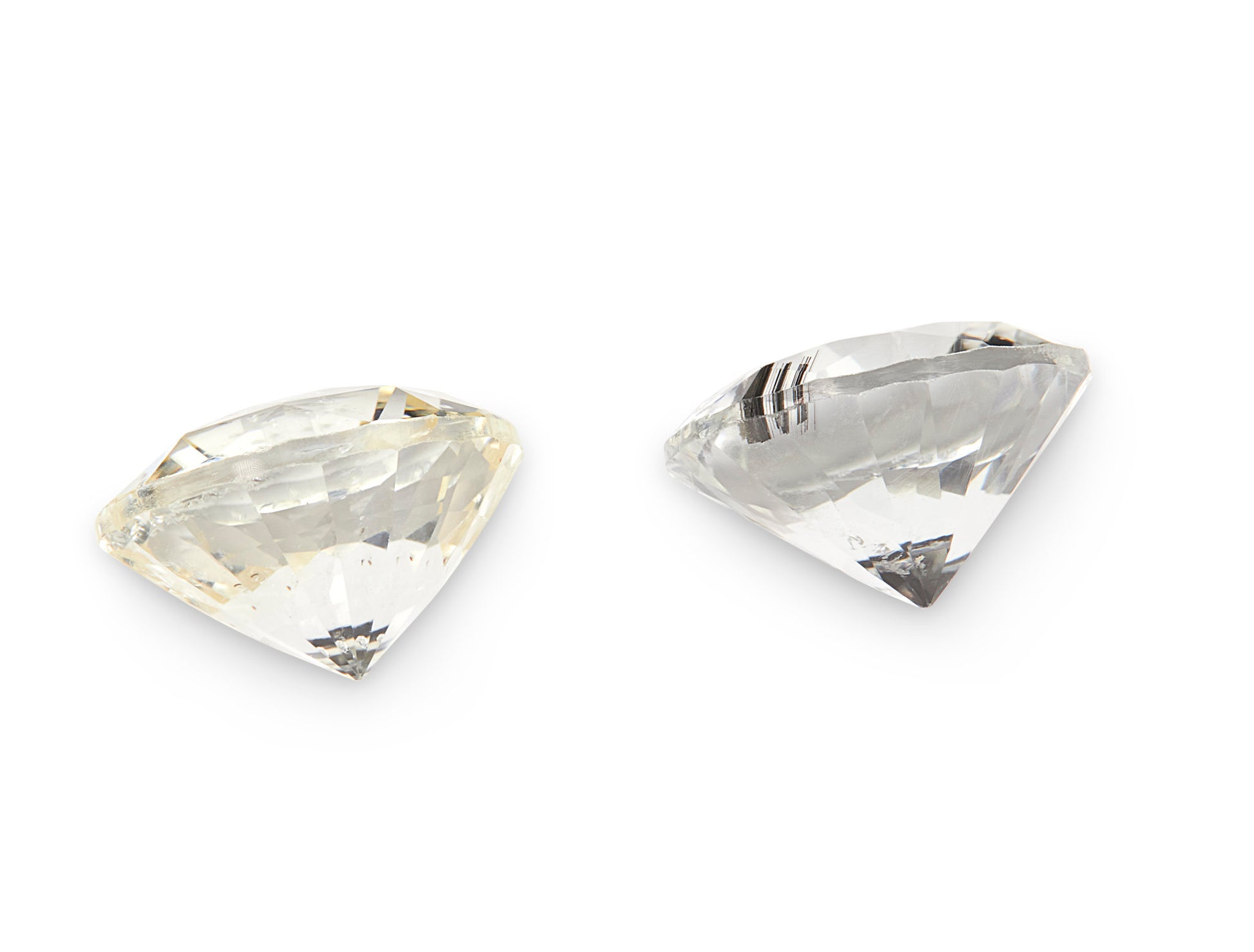 2.07ct White Sapphire Pair Round Brilliant Cut