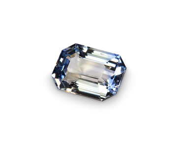 2.21ct Bi Colour Blue and Yellow Sapphire Emerald Cut 