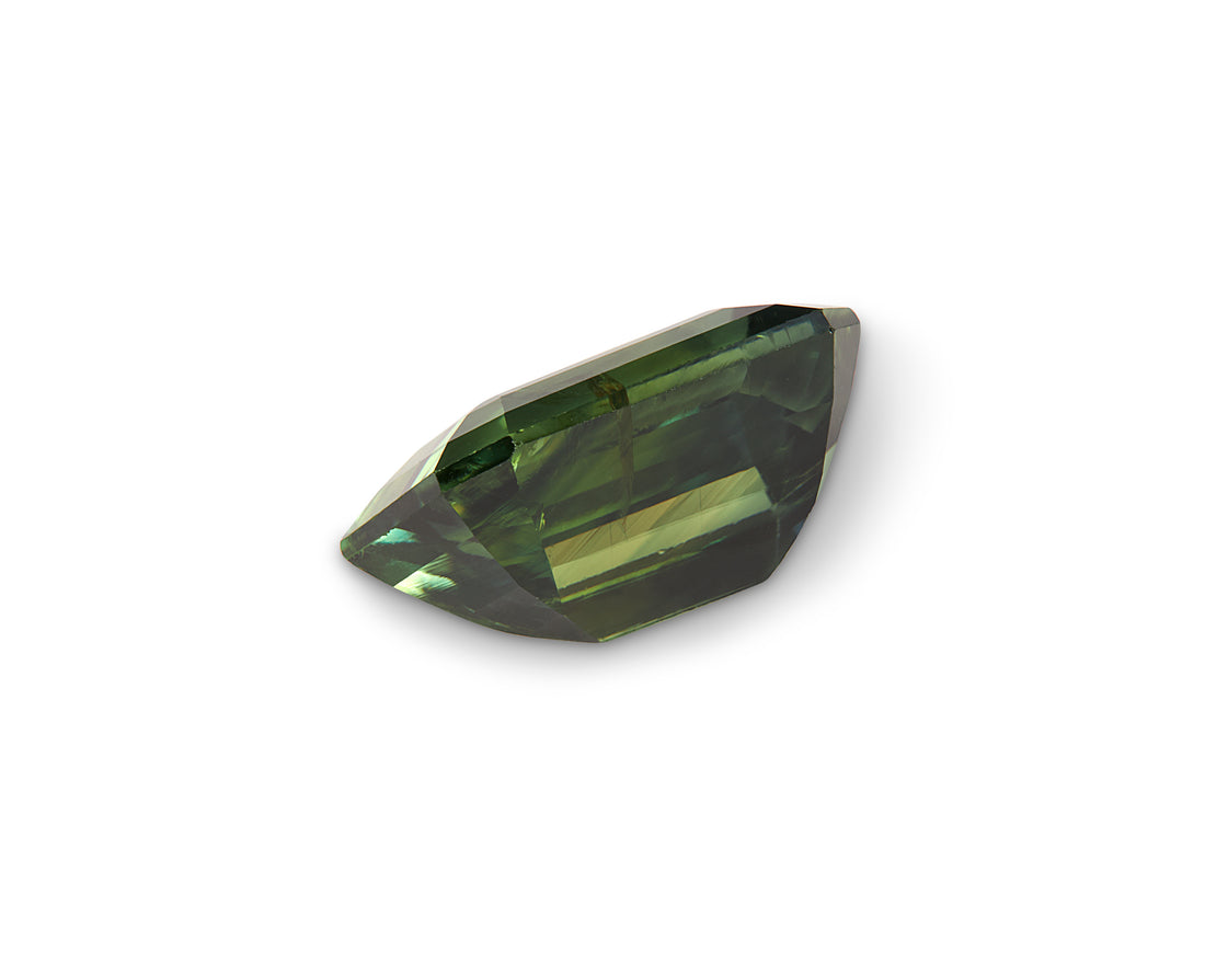 2.23ct Teal Green Sapphire Emerald Cut Sri Lanka Origin