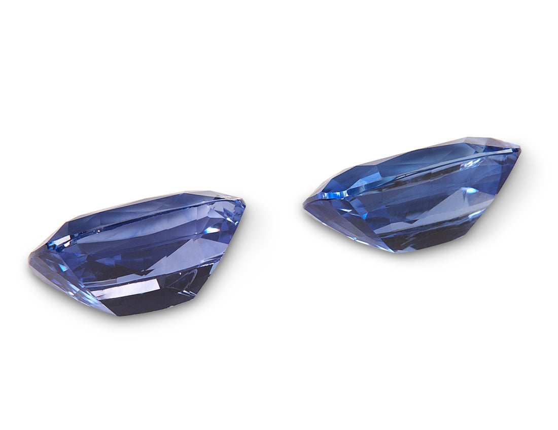 2.43ct Cornflower Blue Sapphire Cushion Cut Pair