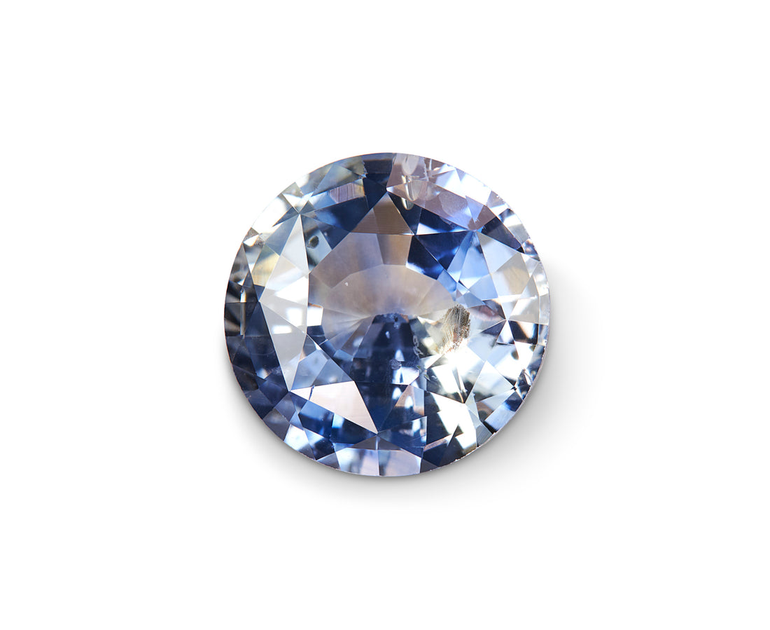 3.62ct Pastel Blue Sapphire Round Brilliant Cut