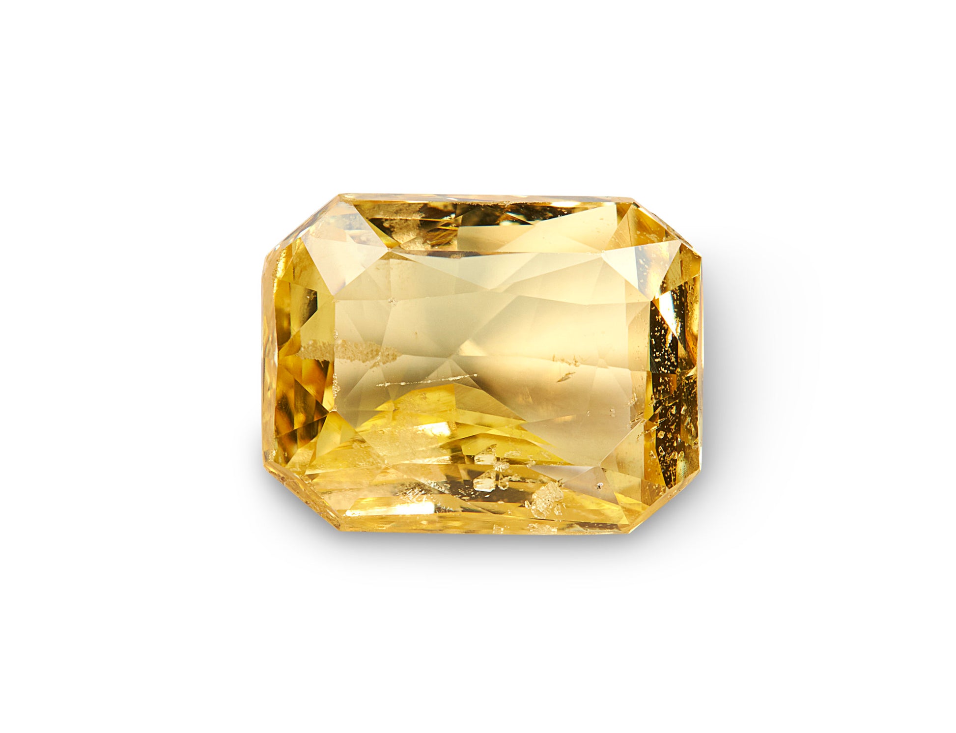 3.03ct Yellow Sapphire Emerald Cut Unheated Ceylon Sri Lanka Origin