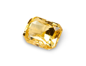 3.03ct Yellow Sapphire Emerald Cut Unheated Ceylon Sri Lanka Origin