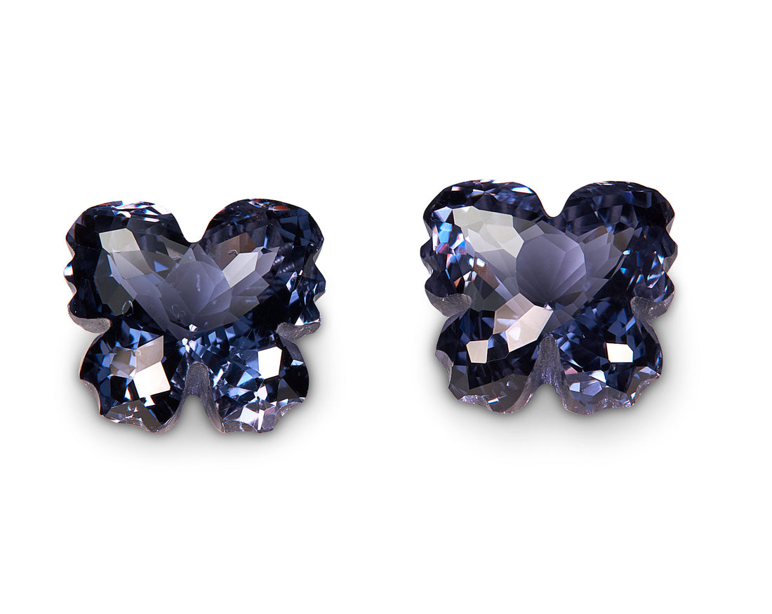 3.60ct Blue Spinel Butterfly Cut Pair