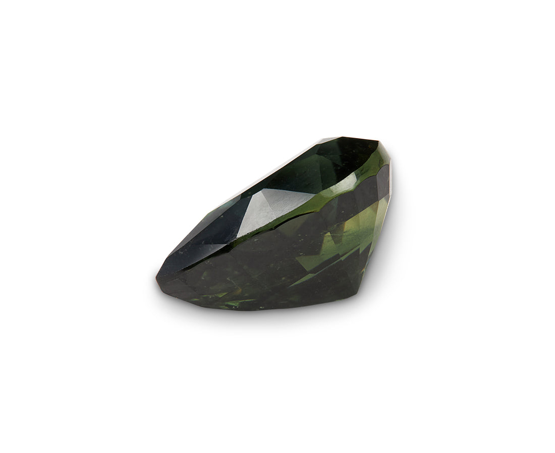 3.92ct Dark Green Sapphire Pear Cut