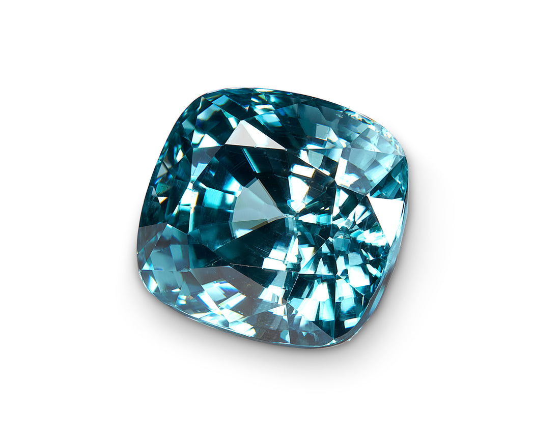 7.64ct Cambodian Blue Zircon Cushion Cut 