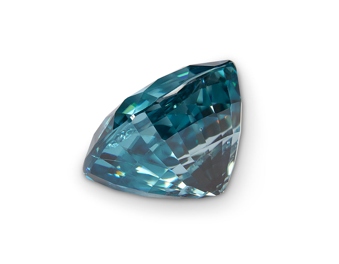 7.64ct Cambodian Blue Zircon Cushion Cut 