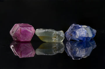 Ruby and Sapphire Rough Crystal Specimens 