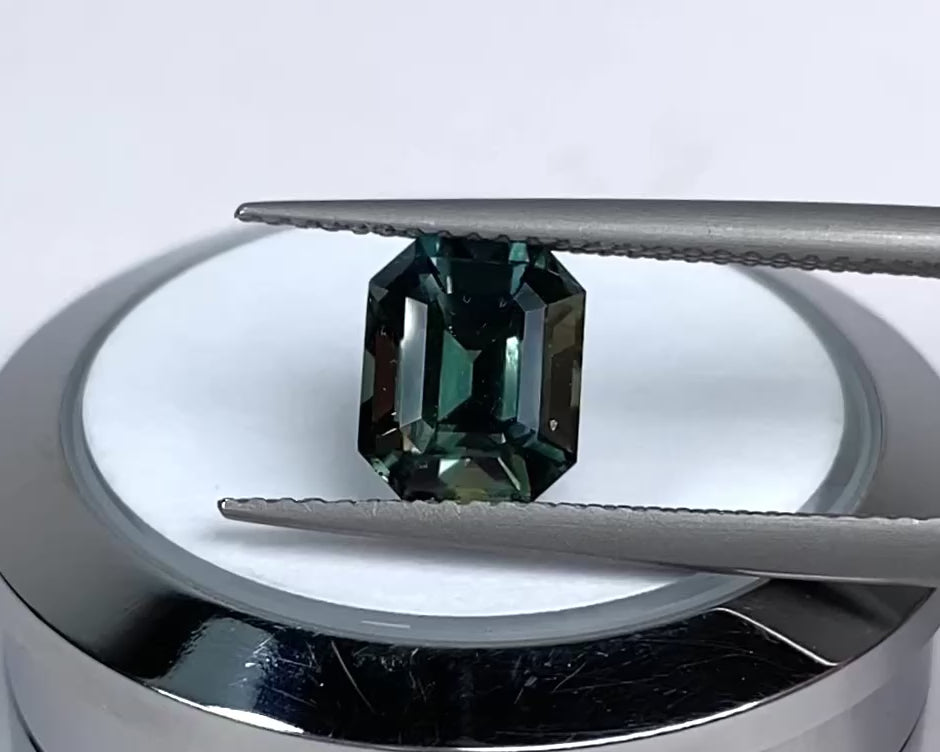 2.53ct Teal Sapphire Emerald Cut