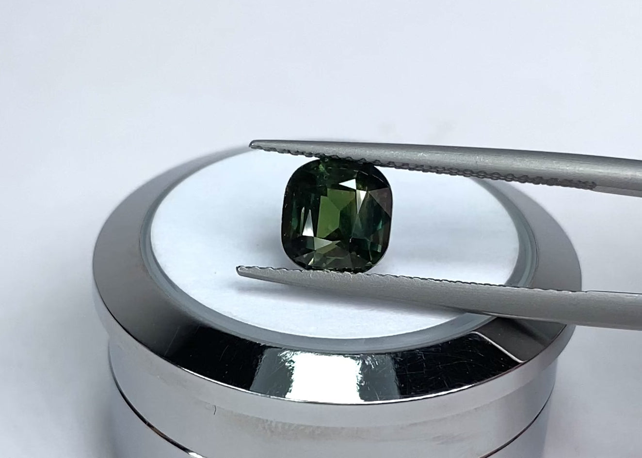 2.11ct Green Sapphire Cushion Cut