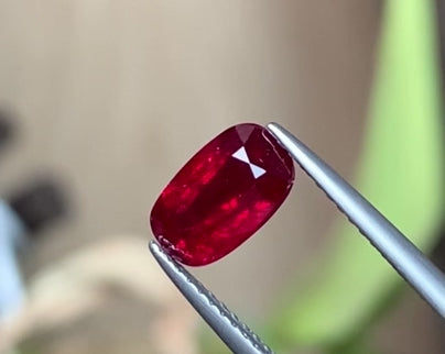 2.02ct Pigeon Blood Ruby Cushion Cut Mozambique Origin