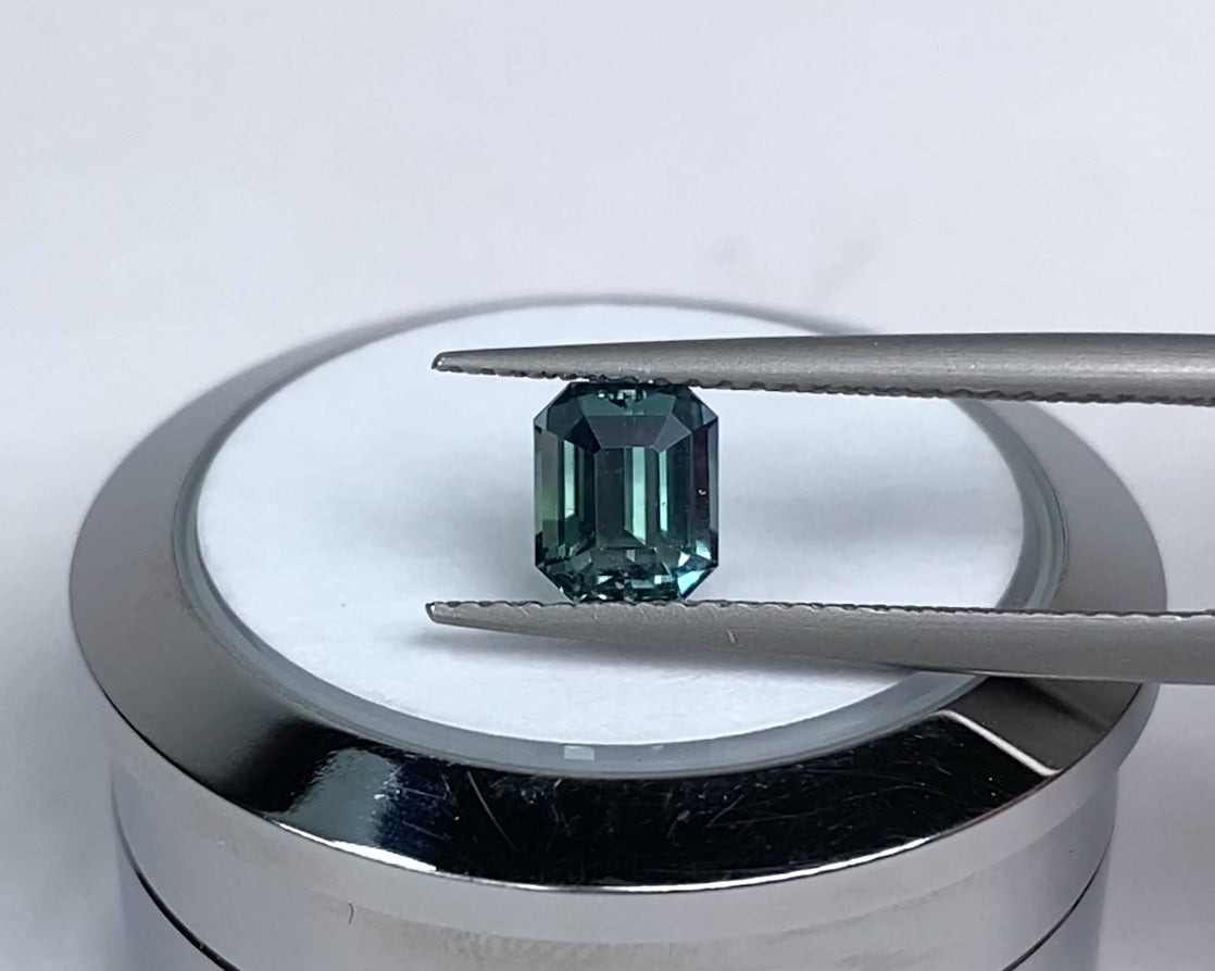 1.20ct Teal Green Blue Sapphire Emerald Cut