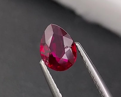 1.00ct Pigeon Blood Ruby Pear Cut